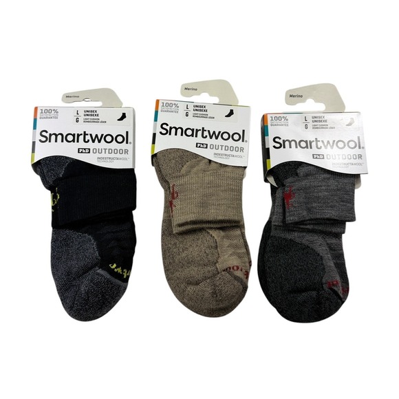 Smartwool Other - LOT of 3 Smartwool PhD Outdoor Light Mini Socks Merino Wool Unisex Large NEW